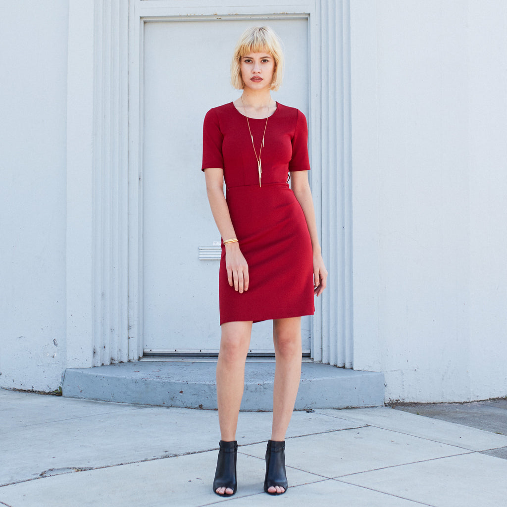 Ted Speaker Dress, Crimson